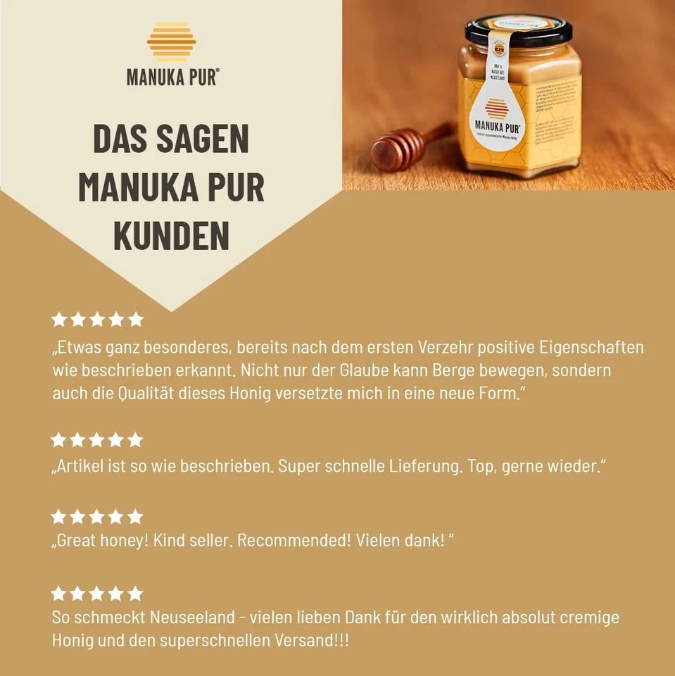 Manuka Honey PUR MGO 829+ 250g - Premium New Zealand - 100% Pure & Lab Tested - Image 3 of 4