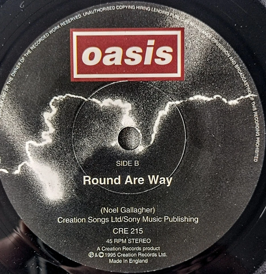 Oasis Wonderwall Vinyl Single A1 First Pressing CRE 215' 1995, Rare, Superb - Image 4 of 4