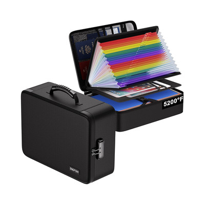 ENGPOW 5200  Fireproof Document Box with 25 Pockets Accordion File Folder