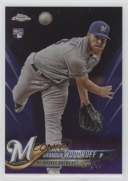 2018 Topps Chrome Purple Refractor 168/299 Brandon Woodruff #179 4f5