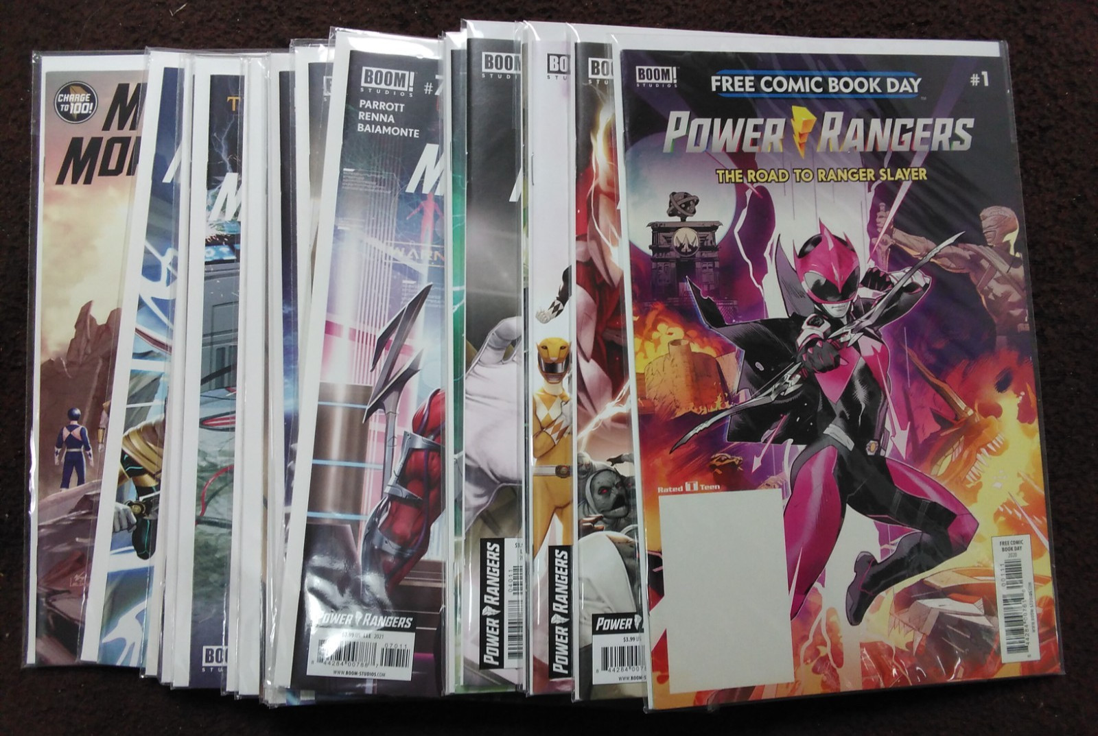MIGHTY POWER RANGERS #1-18 Y FCBD COLECCIÓN DE CÓMICS MUY FINA CASI NUEVA 19 CÓMIC