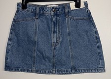 New Abercrombie Fitch High Rise Denim Skirt Size 27/4 With Pockets