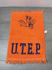 Vintage UTEP orange golf towel 16x11