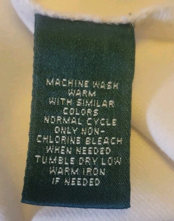 VTG Lauren Ralph Lauren Ivory Denim Blazer With Dark Brown Trim Size 16 - Image 4 of 4