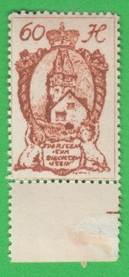 Briefmarke 1920 Liechtenstein Wappen 60 Heller ungebraucht mit Pfalzrest