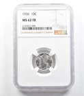 1936 Mercury Dime MS62 FB NGC *5856