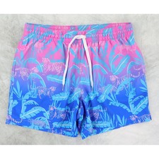 Chubbies Hydrofoils Swim Shorts Mens Medium Neon Pink Blue Tiger Print 5" Inseam