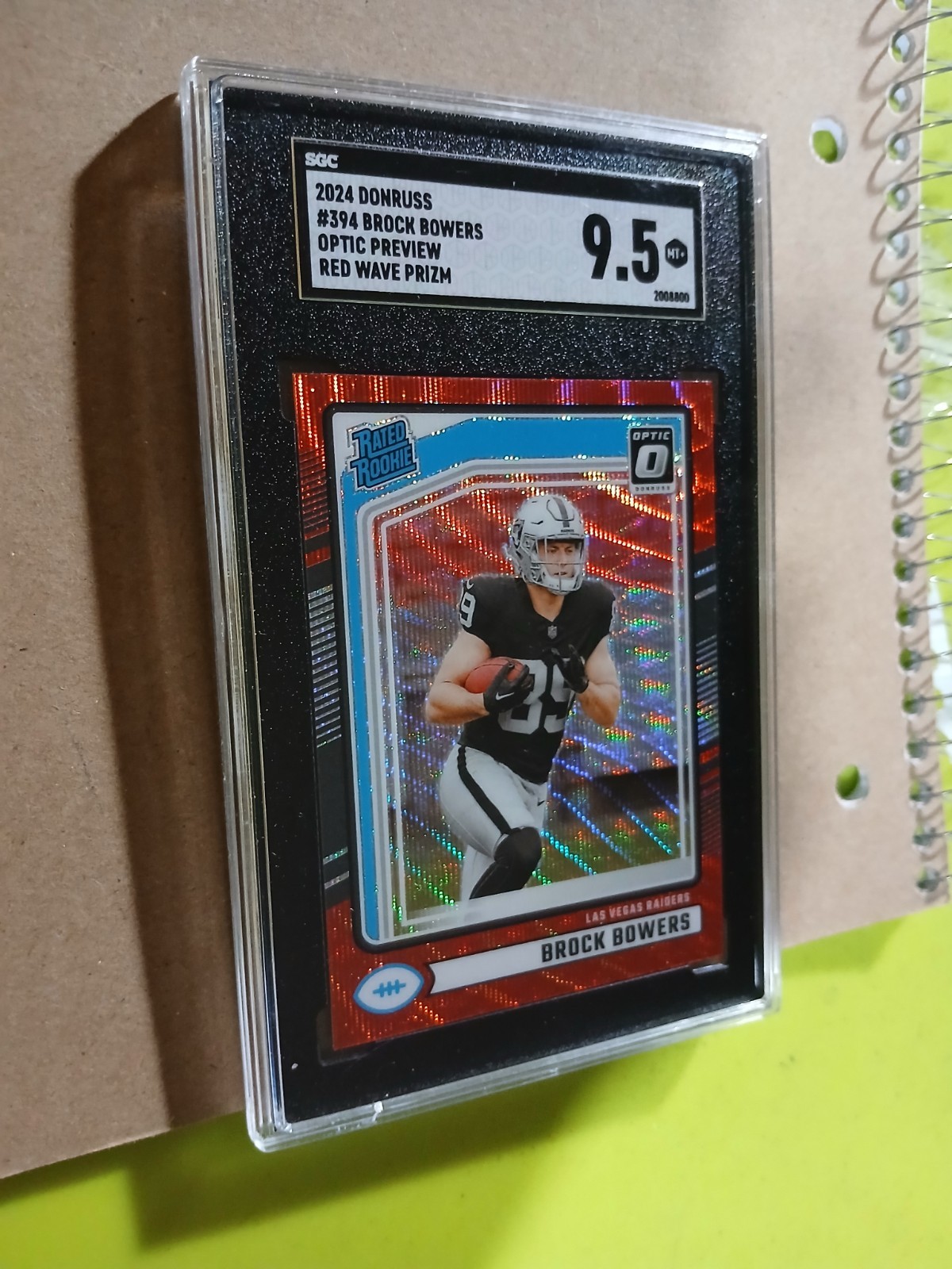 2024 Panini Donruss - Rated Rookie Brock Bowers Optic Preview Red Wave Prizm