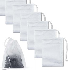 100 Pcs Empty Tea Bags Reusable Tea Bags for Loose Tea for Brewing Tea and Soup