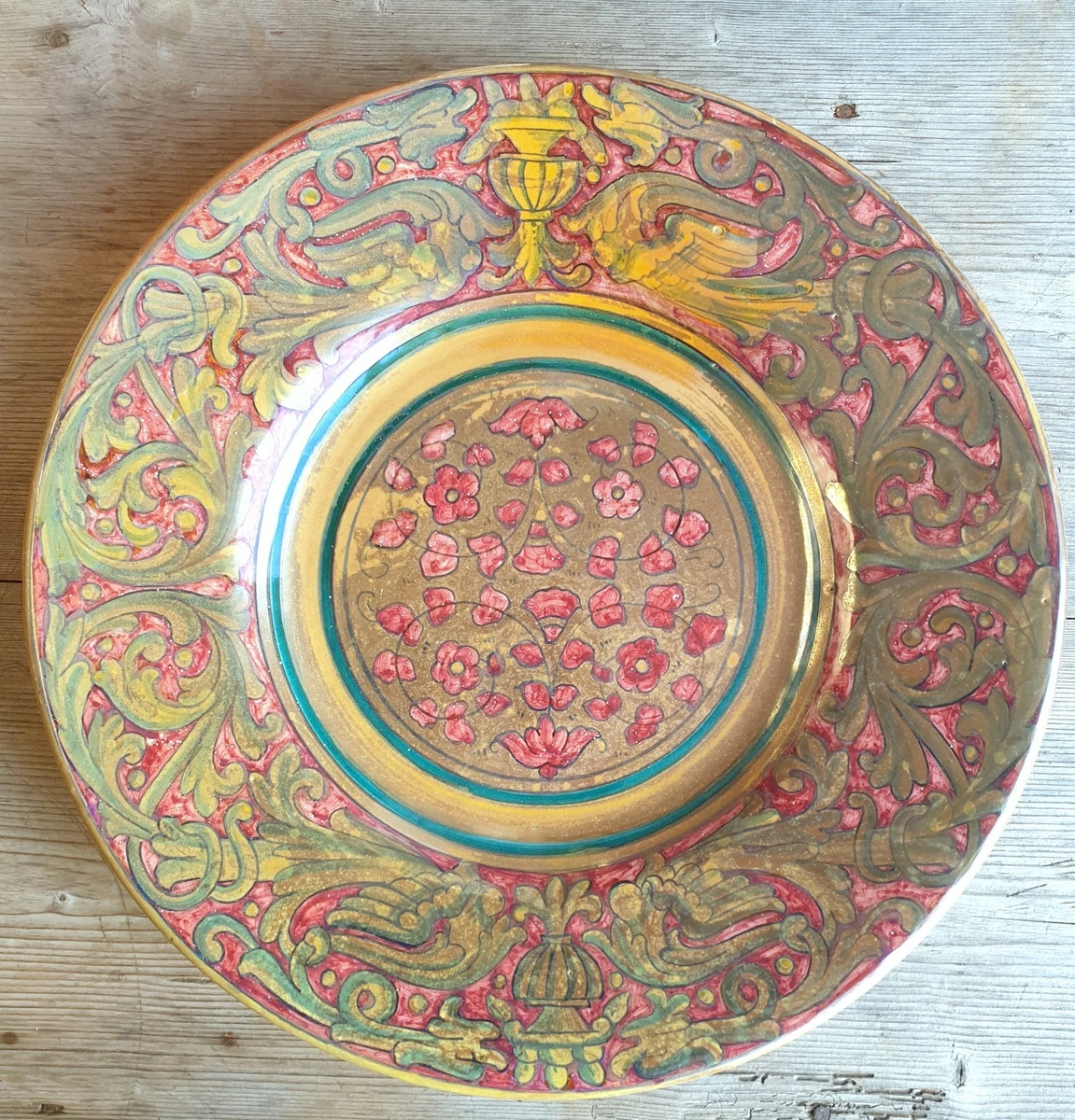 Grand Plat Décoratif Capodimonte - Décor De Faunes Ailés - Ancien/Bel état