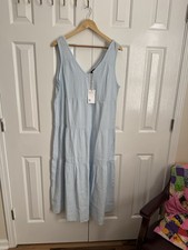 NWT Quince Women's Blue Cotton Sleeveless dress Size Largw