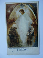 World War I Patriotic Christmas postcard from 1916. Home Words No. 165 (a9)