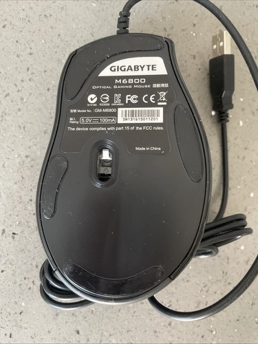Gigabyte Gaming Mouse Dual Lens DPI Adjustable 800/1600 USB M6800 GM-M6800 Works - Picture 3 of 7