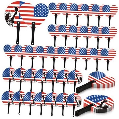 Briwooody 36 Pcs 4th of July Decoration Patriotic Fans Bulk Stars Stripes Style