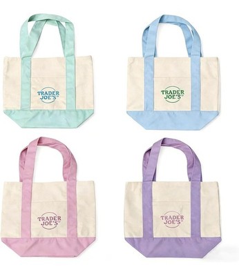 Spring 2026 Trader Joe s Mini Pastel Canvas Tote Bag Set Of 4 IN HAND Limited