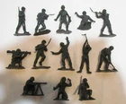 MARX LOT 13 VINTAGE 54mm G.I.'s ARMY MARINES PLAYSET FIGURES GREEN BATTLEGROUND
