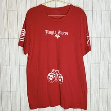 GRUNT Style Men’s T Shirt Size L Christmas “Jingle These” Red Short sleeve Funny