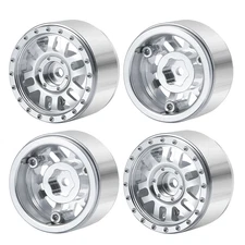 AXSPEED 4Pcs 1.0'' Metal Alloy Beadlock Wheel Rims Hubs for Axial SCX24 1/24 TRX