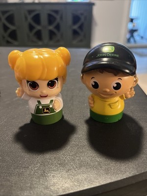 Mega Bloks First Builders Block Buddies Lot of 2 John Deere Figures Girl & Boy