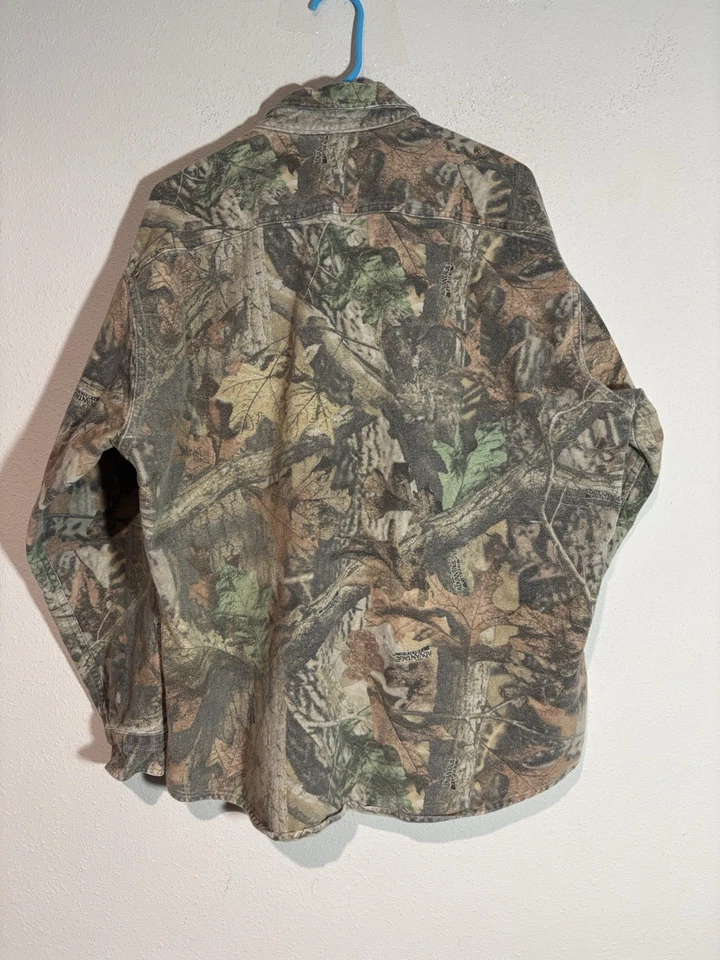 Vtg Woolrich Men Camo Hunting Shirt Realtree Hardwoods Button Up Heavyweight L - Image 2 of 4