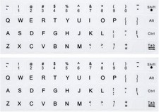  2PCS Pack English Keyboard Stickers, Universal English-White