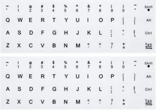 (2PCS Pack) English Keyboard Stickers, Universal English-White 