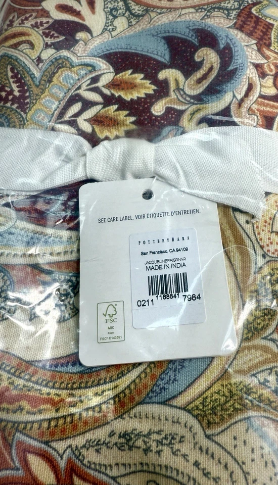 Pottery Barn Jacqueline Paisley Runner 18 X 108 Nuevo Con Etiquetas Colores Otoño Azul Foto 3 de 4