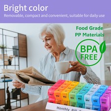 One Month AM PM Daily Pill Organizer Easy to Carry Monthly Pill Organizer