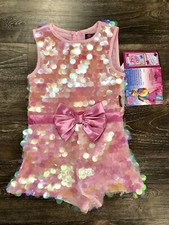 GIRLS Jojo Siwa Pink Sequin Romper Nickelodeon XS S M L XL 4 5 6 7 8 9 10 11 12