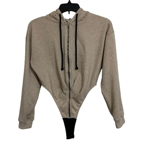 Fashion Nova Neu mit Etikett Loungin' Around Hoodie Body * Oatmeal S - Bild 4 von 13