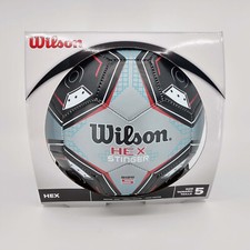 Wilson Hex Stinger Soccer Ball Futbol - Size 5 - Gray and Black - WTE8421