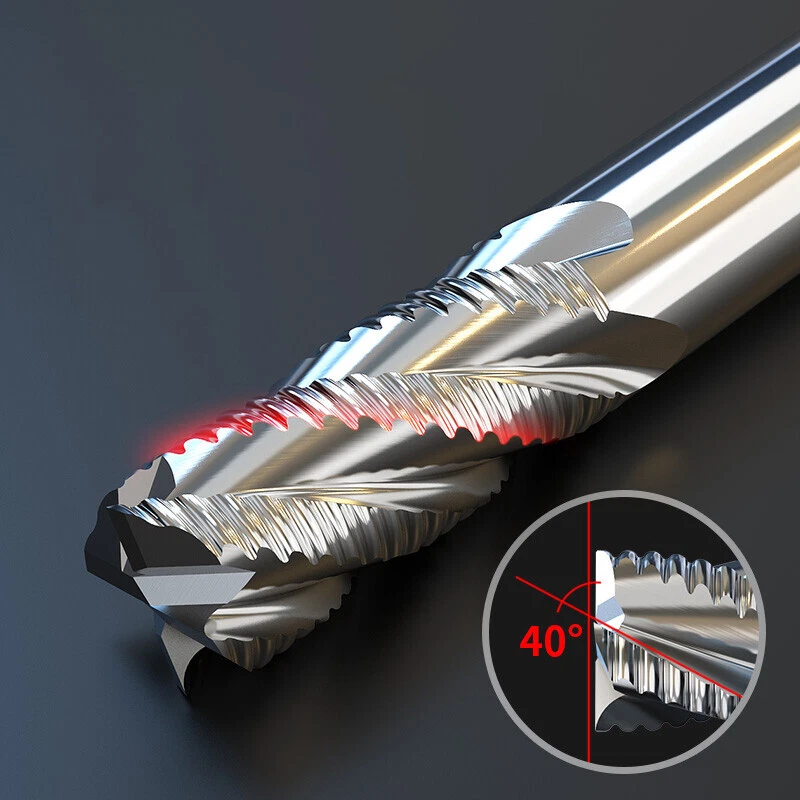 6-30mm 4 Flutes Spiral Rough End Mill M2-AL HSS Milling Cutter HRC32° Router Bit - Image 4 of 4