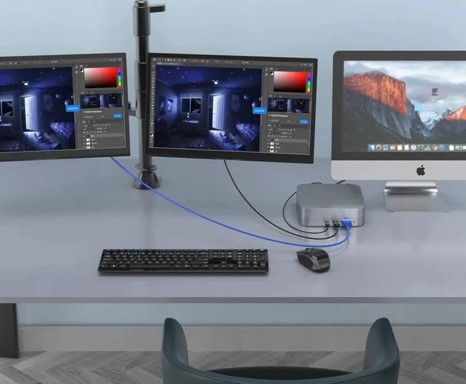 12 in 1 Typ-C Hub zu HDMI VGA FT SD USB 3.0/2.0 SATA port Adapter für Mac Mini - Bild 4 von 4