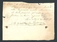 ANTIQUE SPANISH COLONIAL DOCUMENT / LARES PUERTO RICO 1869 #2
