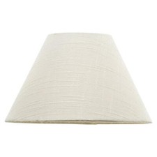 Image of Ivory White Linen Fabric Coolie Lampshade Table Lamp or Ceiling Light Shade