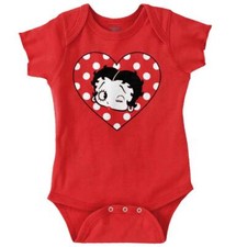 Betty Boop Polka Dot Heart Retro Cartoon Baby Girls Infant Romper Newborn