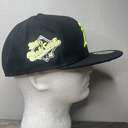 Men's New Era Black Oakland Athletics 1989 World Series 59FIFTY Fitted 7 5/8 - Picture 3 of 8