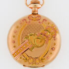 Case Hc Multi-Color Dial Mint 50mm Elgin 16 Size Tri-Color Gold Filled Hunter