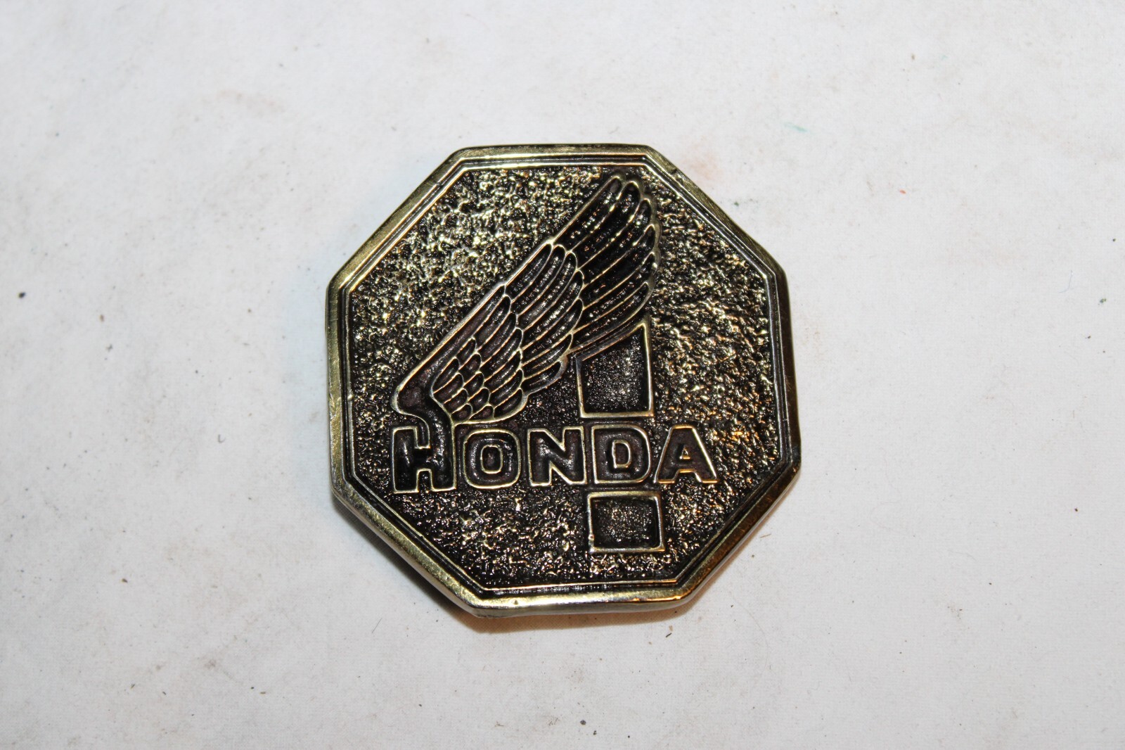 Vintage 1970s Honda Motorcycles Brass Logo Belt Buckle