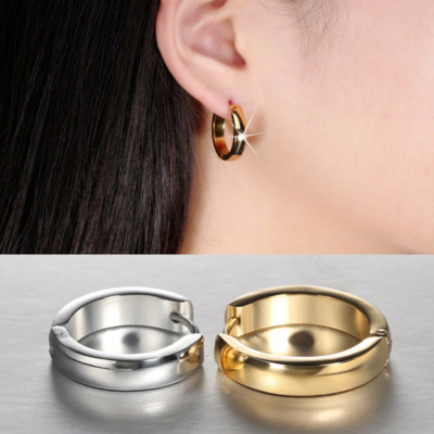 Klapp Creolen Rund 20 mm Edelstahl Damen Herren Ohrringe Kreolen Unisex