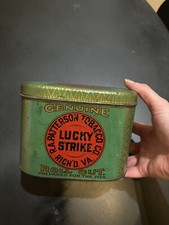 Large Antique Lucky Strike Genuine Roll Cut Tobacco Tin
