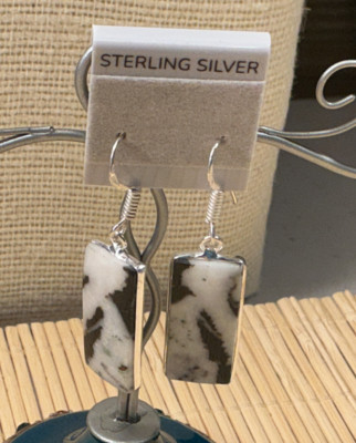 925 Sterling Ohrringe Silber Büffel Türkis Magnesit Edelstein Tropfen LOT 95D
