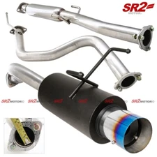 For 96-00 Honda Civic DX Hatchback Catback Exhaust Burnt Muffler Tip + Silencer