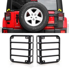 Rear Tail Light Guards Cover Black Euro For 07-18 Jeep Wrangler Jk Unlimited Jku