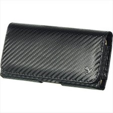 Funda de cuero con clip para cinturón horizontal de carbono para LG V10 G4 Pro