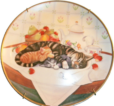 COLLECTORS PLATE -  CAT PLATE - CAT KNAP -FRANKLIN MINT
