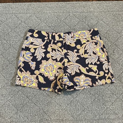 Ann Taylor Loft Damenshorts Größe 4 mehrfarbig Paisley Leinenmischung Taschen