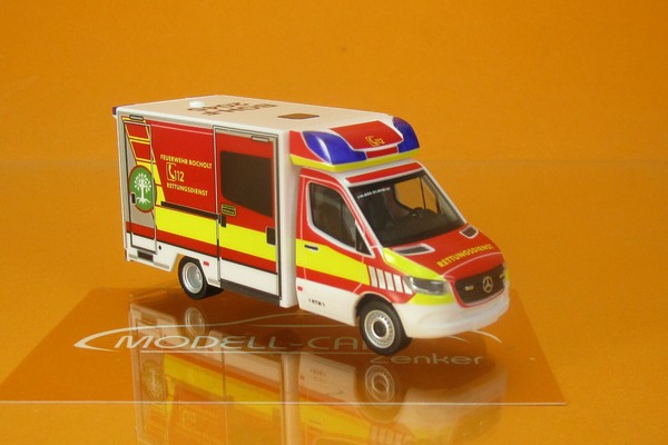 Herpa 095921 Mercedes Sprinter `18 Fahrtec Rtw Feuerwehr Bocholt 1:87 Neu Modell-image