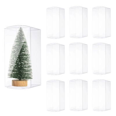10 Stück durchsichtige Geschenkbox, 2,8''x2,6''x5,7'' Kunststoff Verpackung Box für Süßigkeiten Cookies