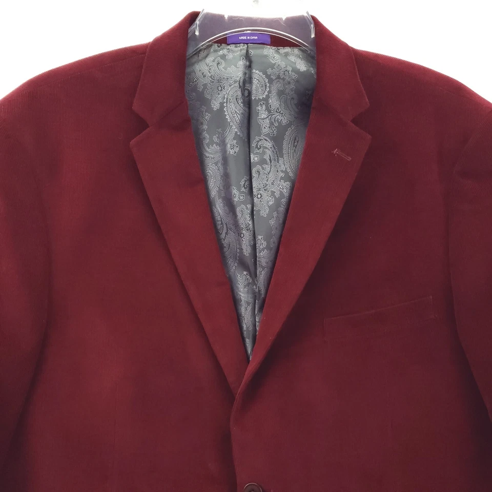 Chaqueta Blazer Alan River Pana Para Hombre XL Roja 100% Algodón Doble Ventilación Formal Foto 3 de 4
